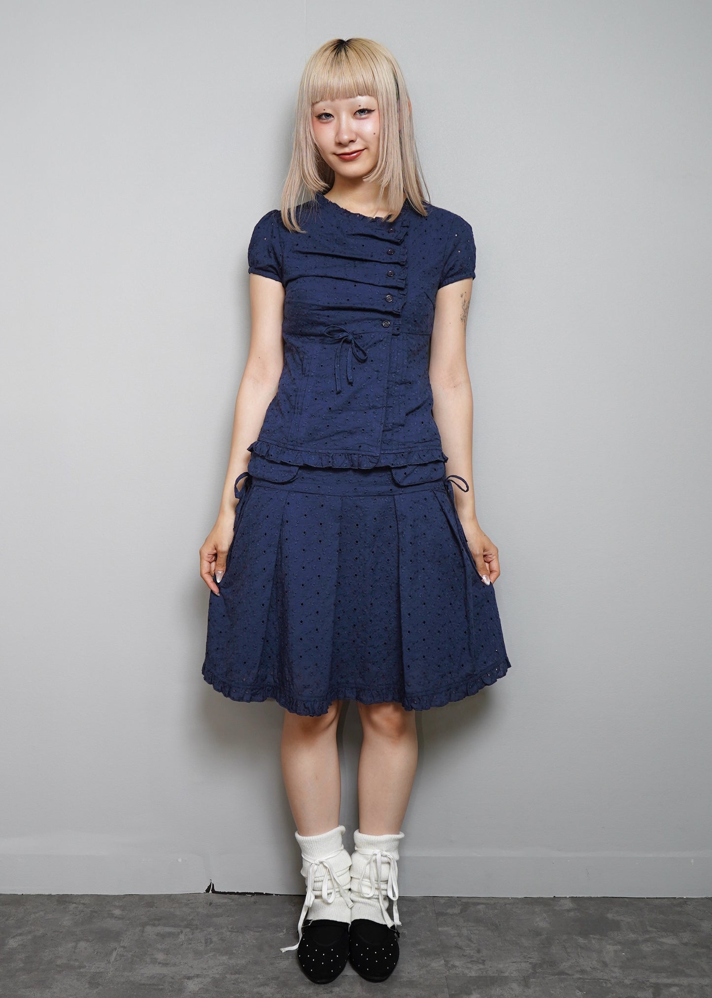 pleated cargo floral skirt