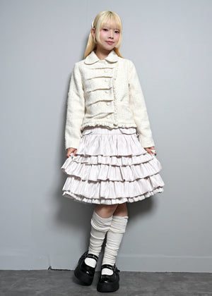 cargo frill shimmer tiered skirt