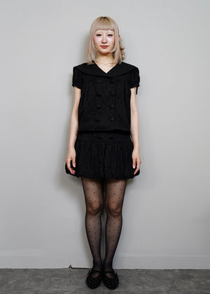 cotton dot stitch sailor blouse