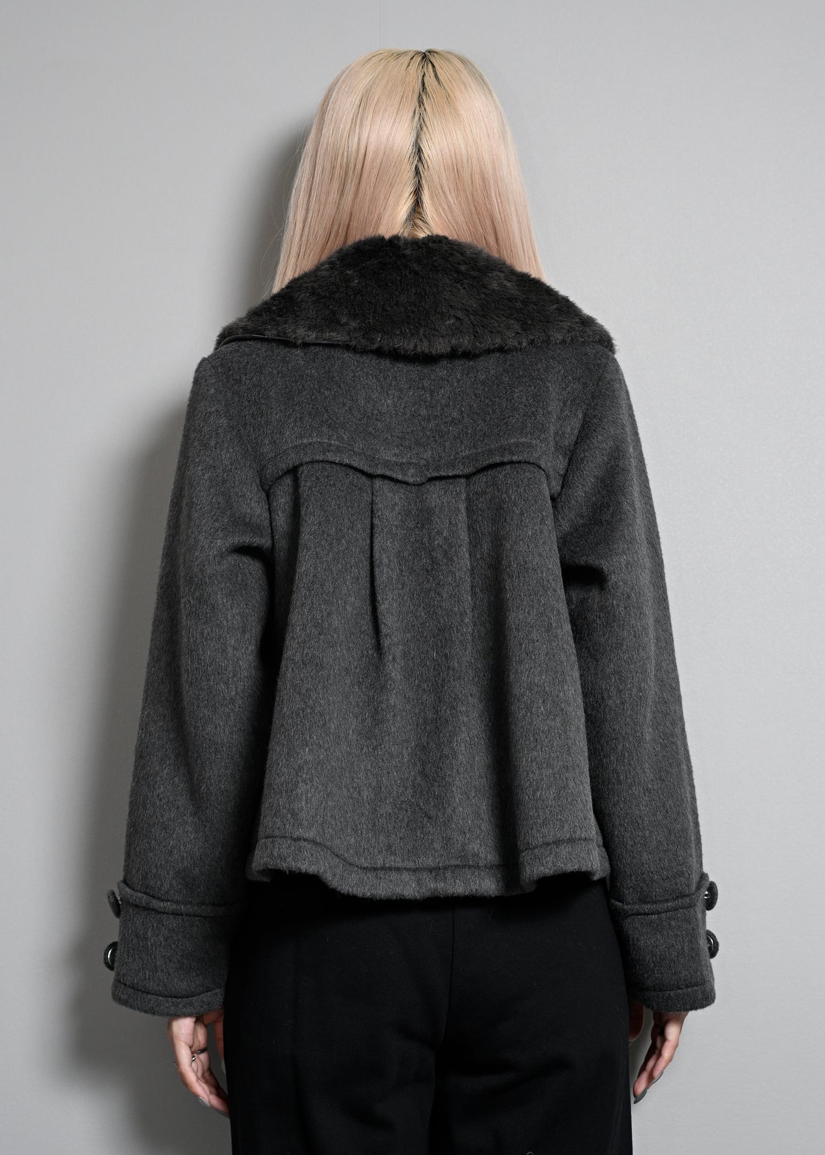 grace fur collar wool coat