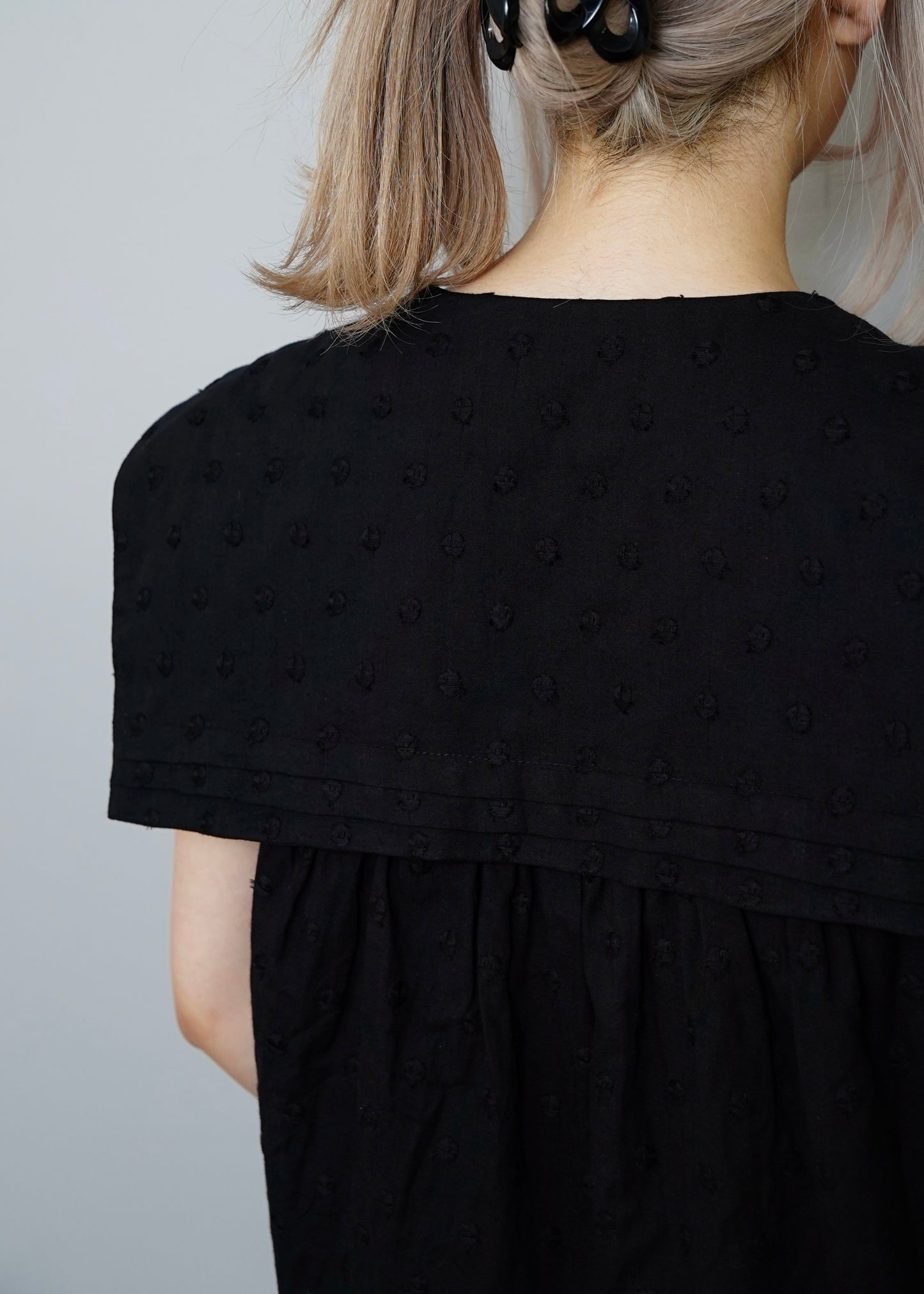 cotton dot stitch sailor blouse