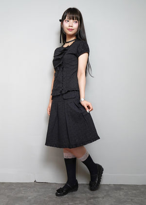 pleated cargo floral skirt