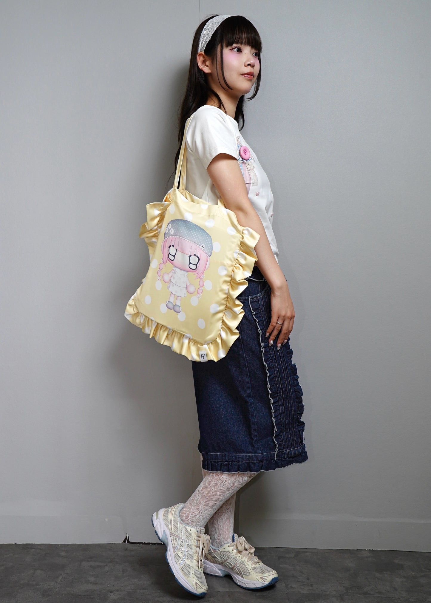 【HUHUEE】gallery girl satin frill bag