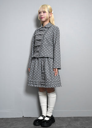 button up wool dot jacket