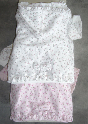 flower waffle ribbonful zip hoodie
