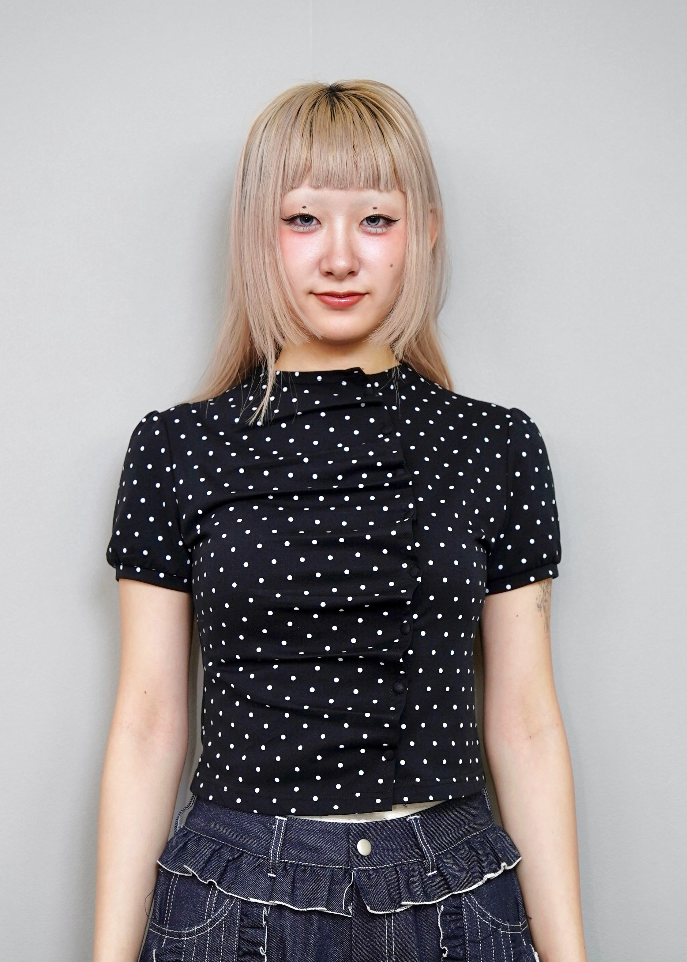 予約販売】button up T-shirt-dot – Tie.Me