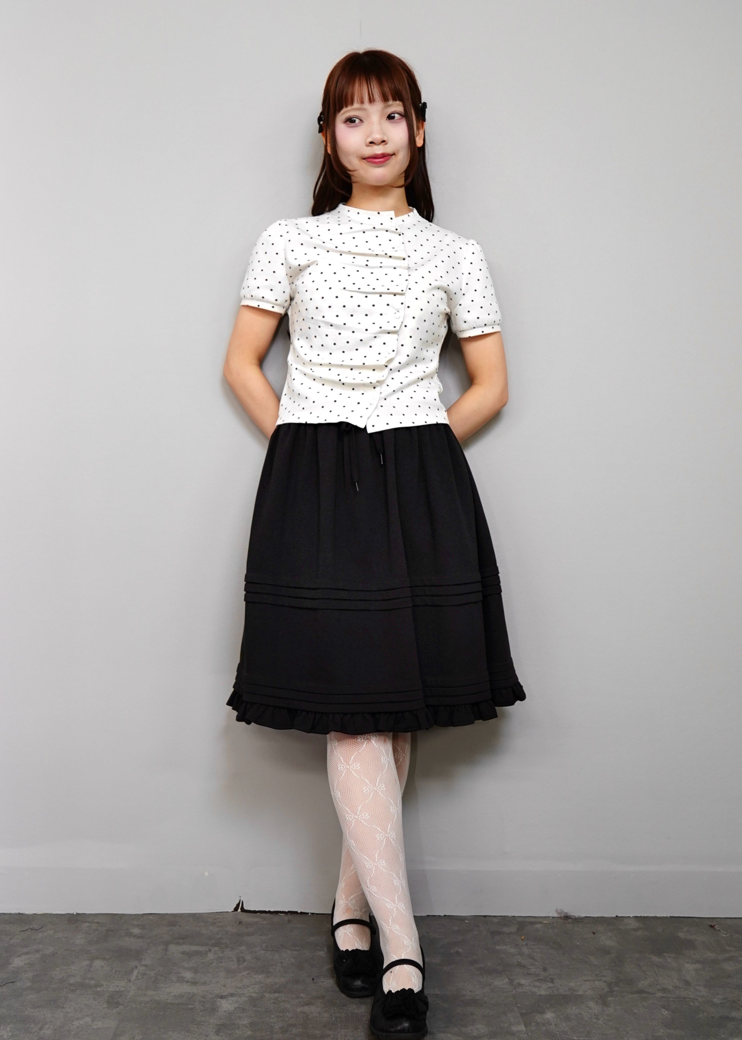 トップス tieme button up T-shirt-GRAY button up T-shirt-dot – Tie.Me
