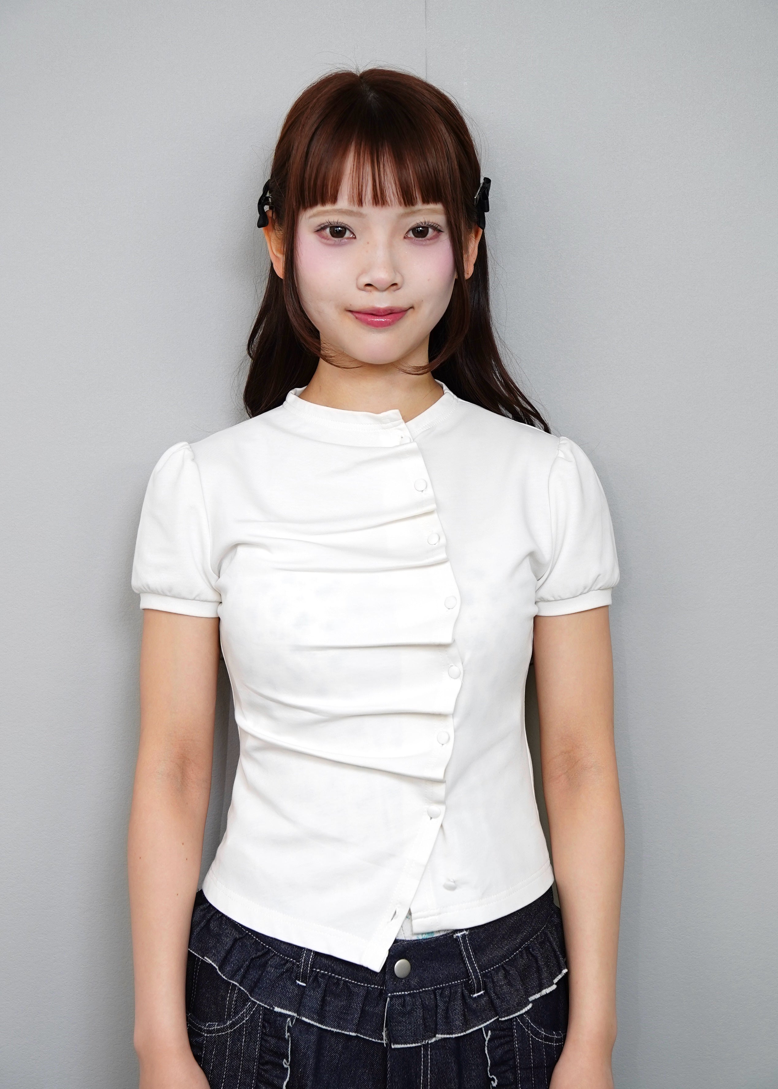 トップス tieme button up T-shirt-GRAY 新色＆再入荷】button up T-shirt – Tie.Me