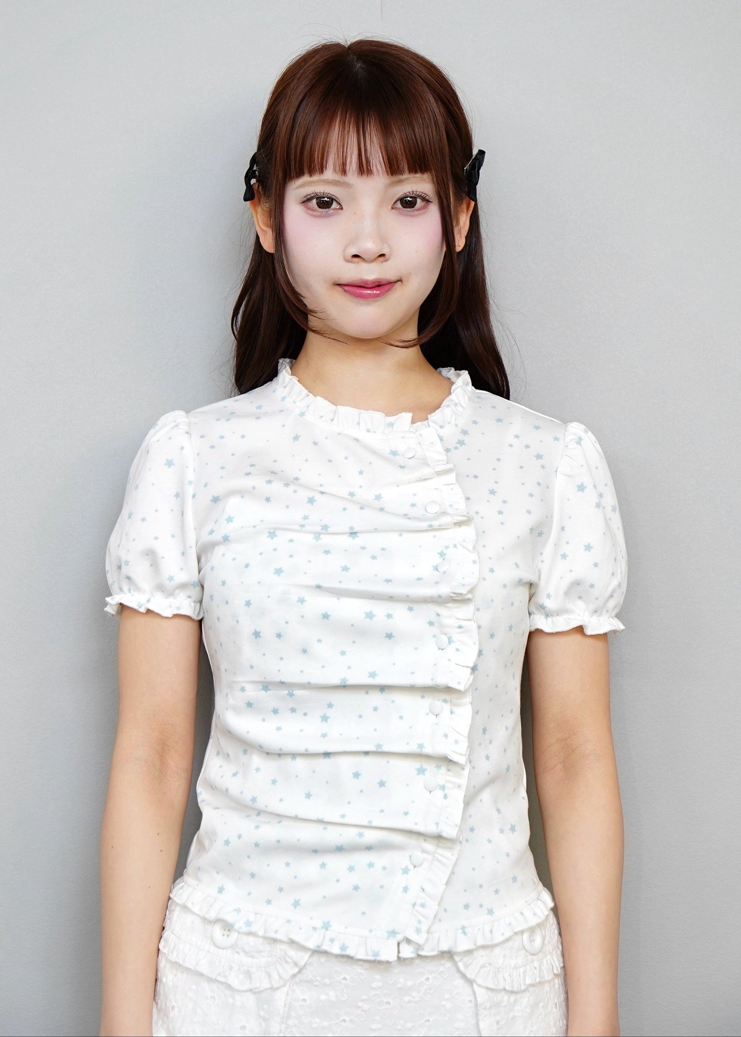 twinkle star frill button-up Tee – Tie.Me