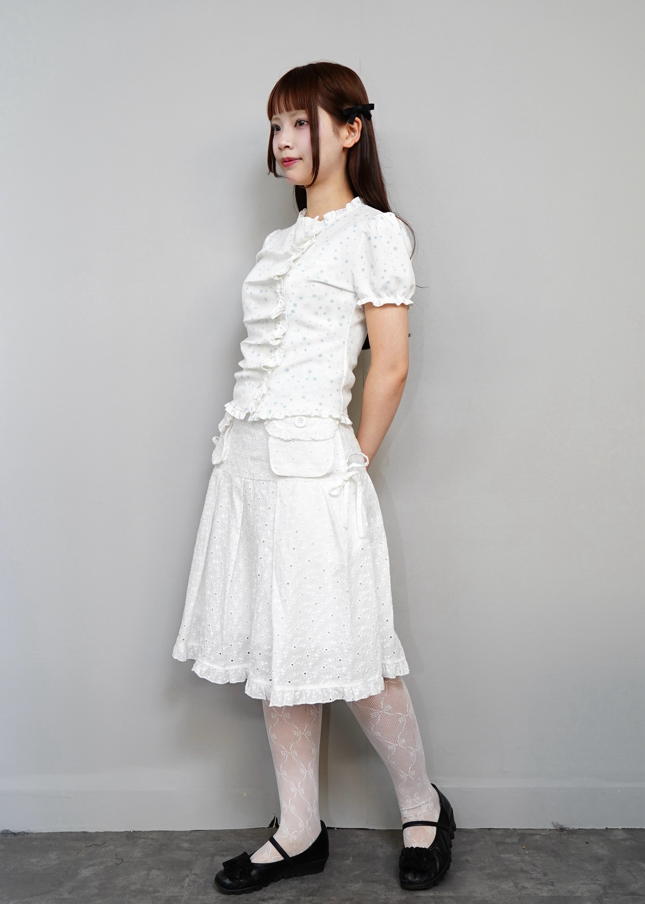 twinkle star frill button-up Tee – Tie.Me
