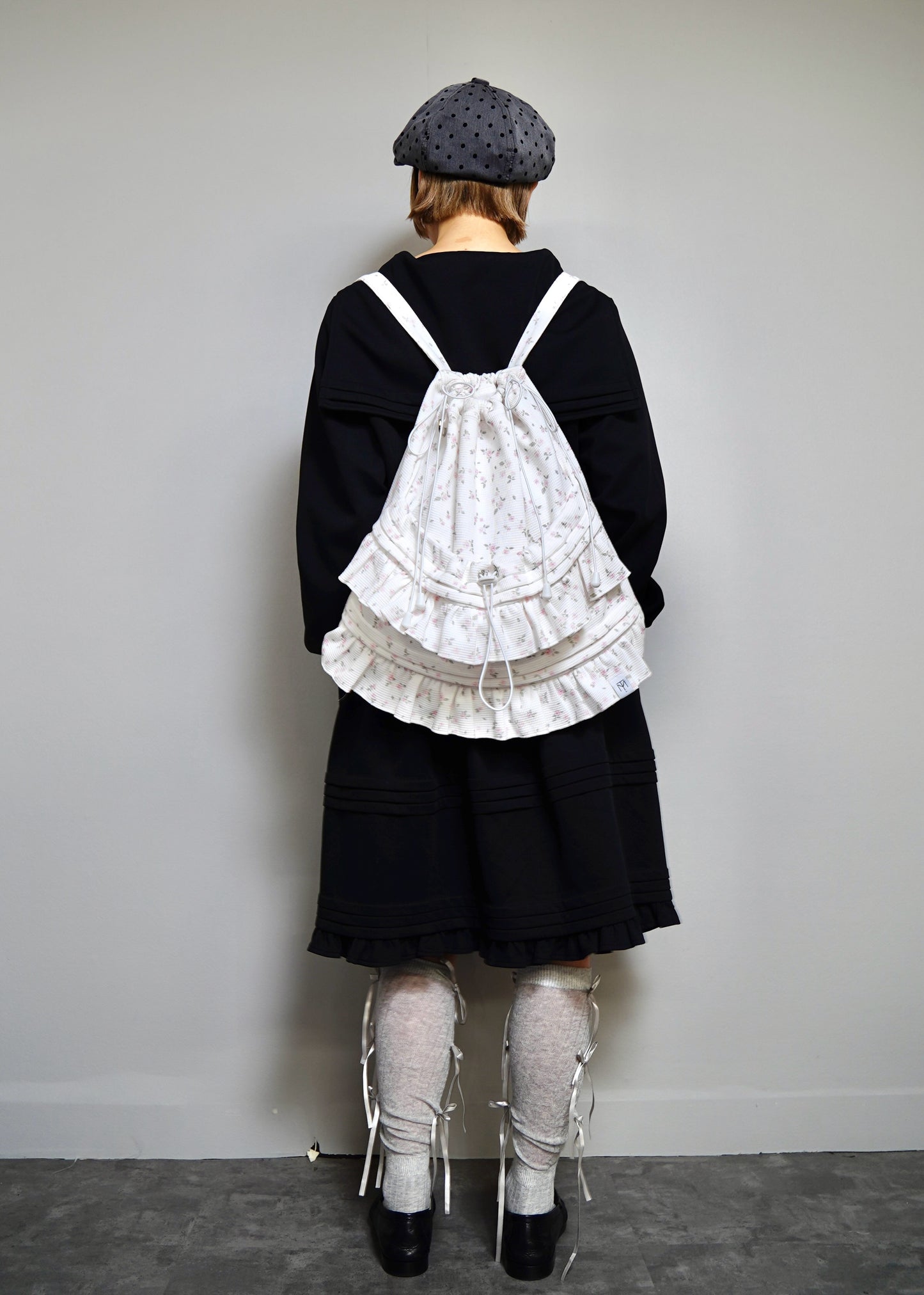 flower waffle frill knapsack