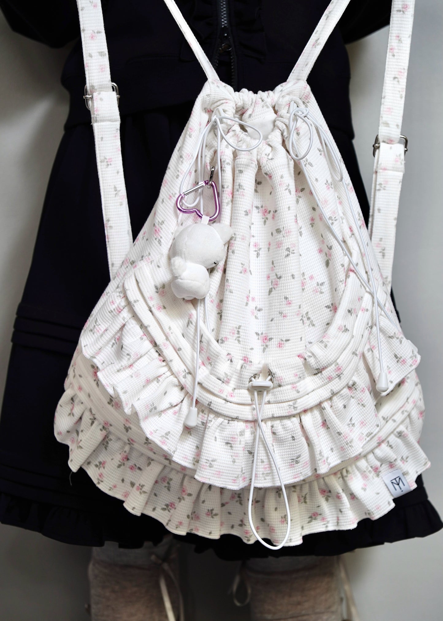 flower waffle frill knapsack