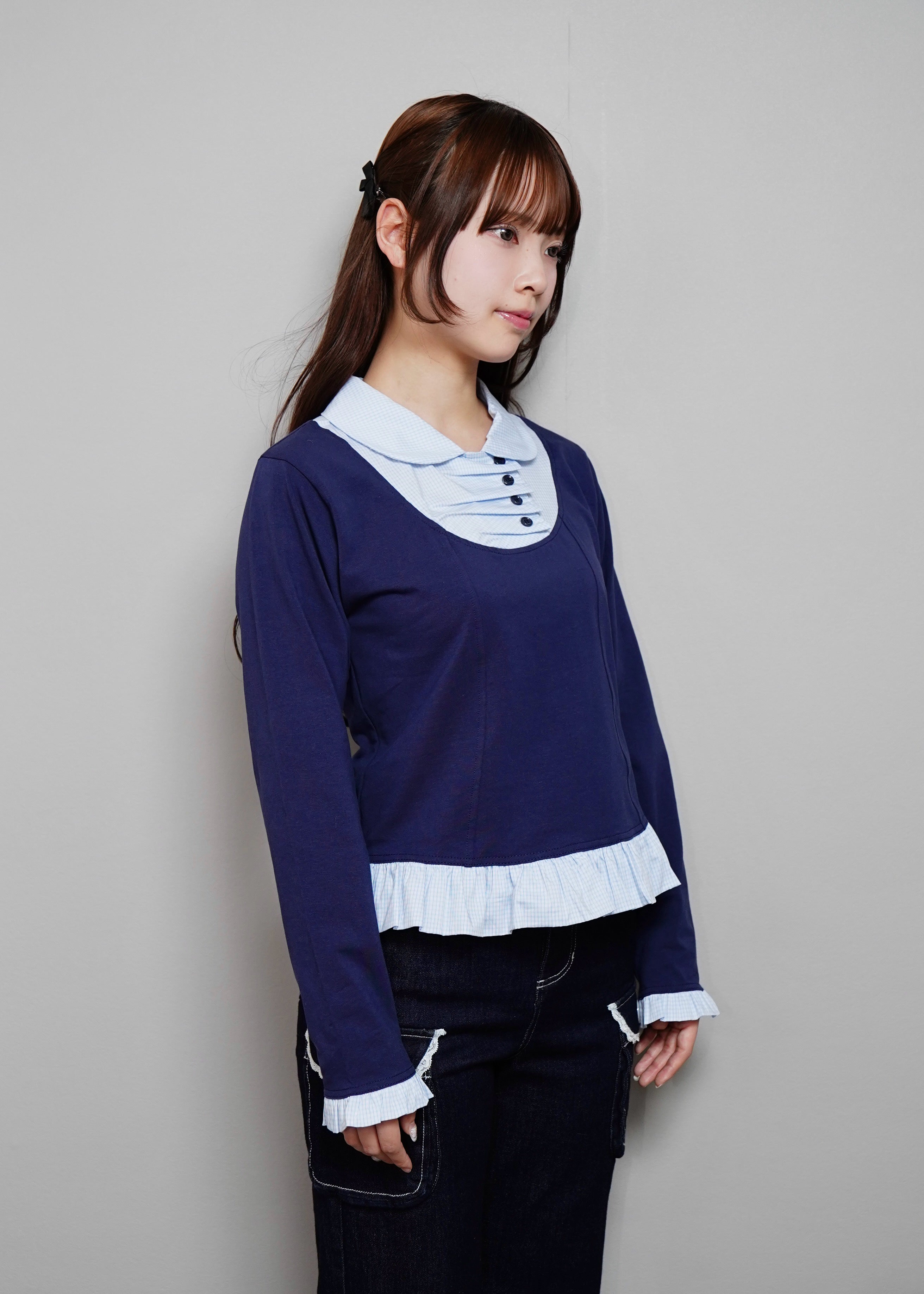 button up shirt layered tee – Tie.Me