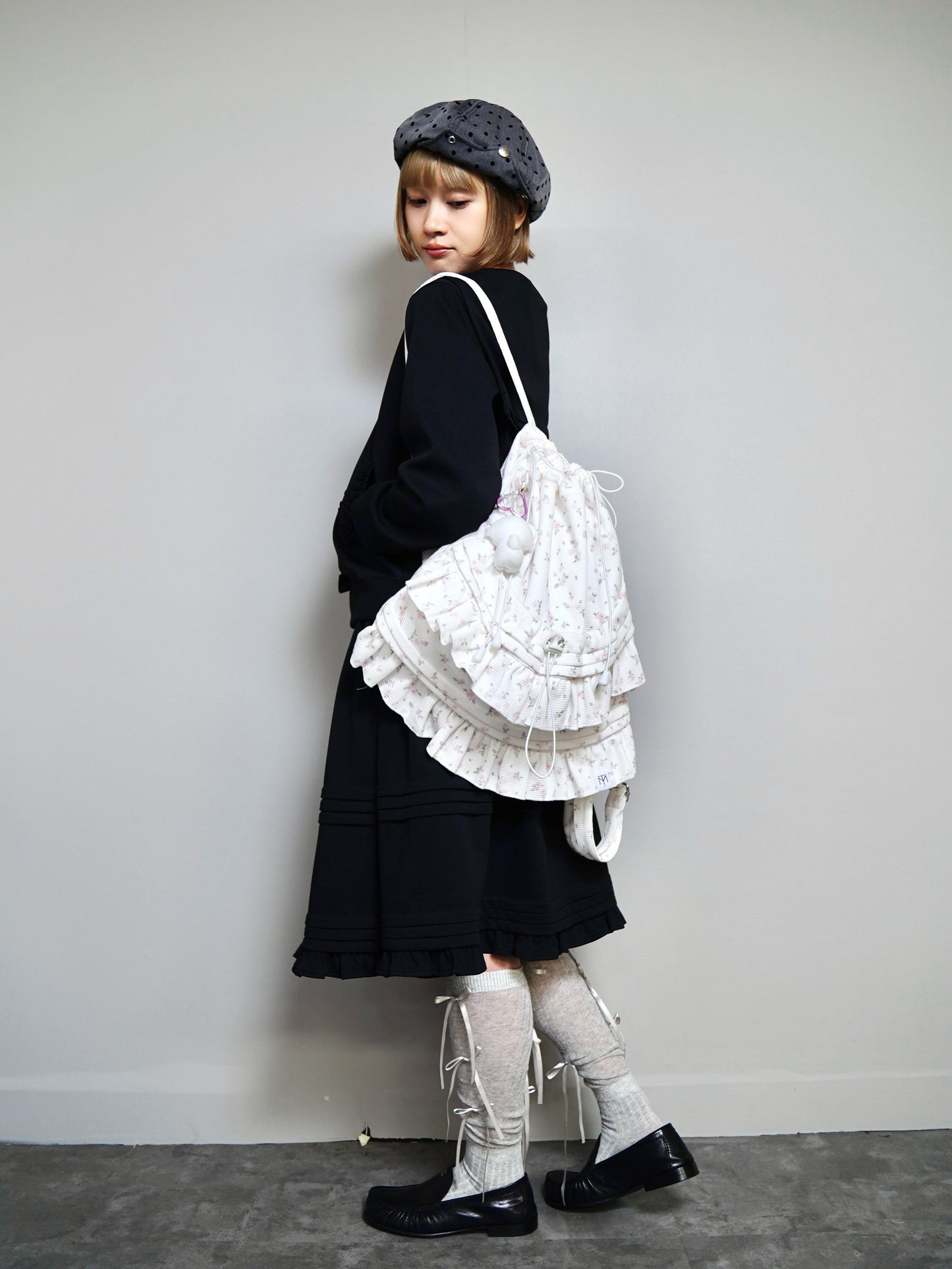 flower waffle frill knapsack