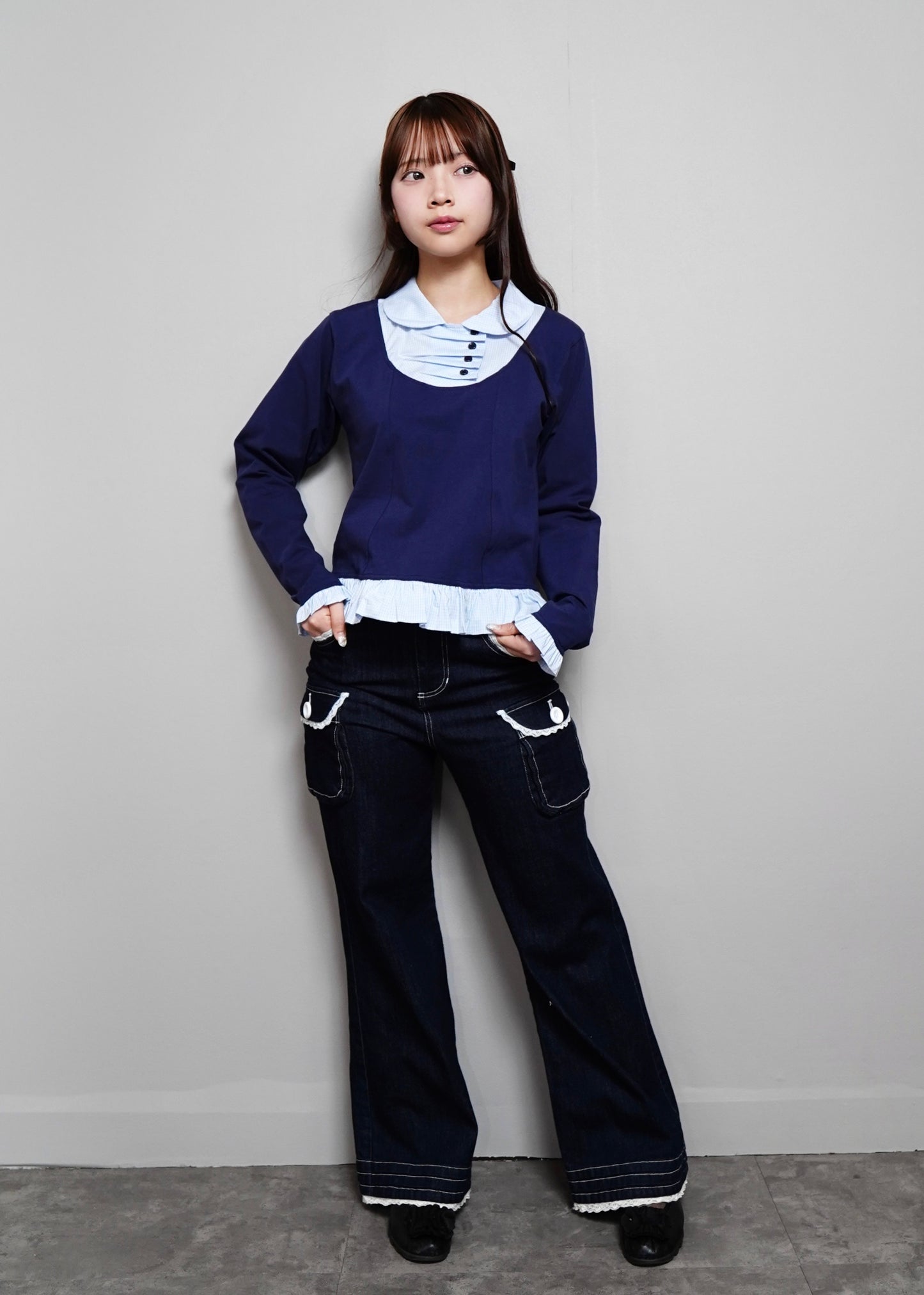 button up shirt layered tee