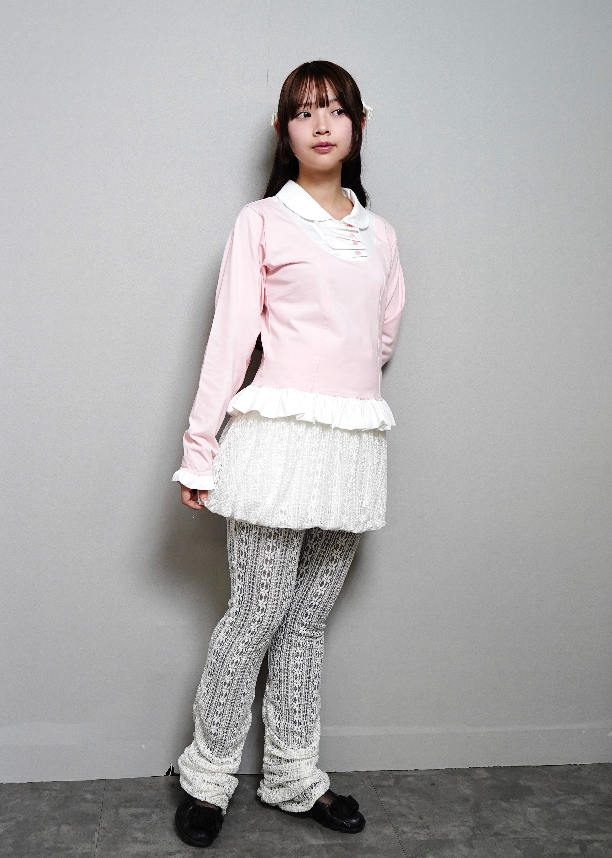 TIE.ME button up T-shirt gray グレー タイミー button up shirt layered tee – Tie.Me