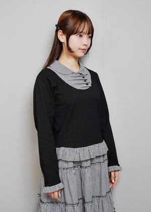 button up shirt layered tee