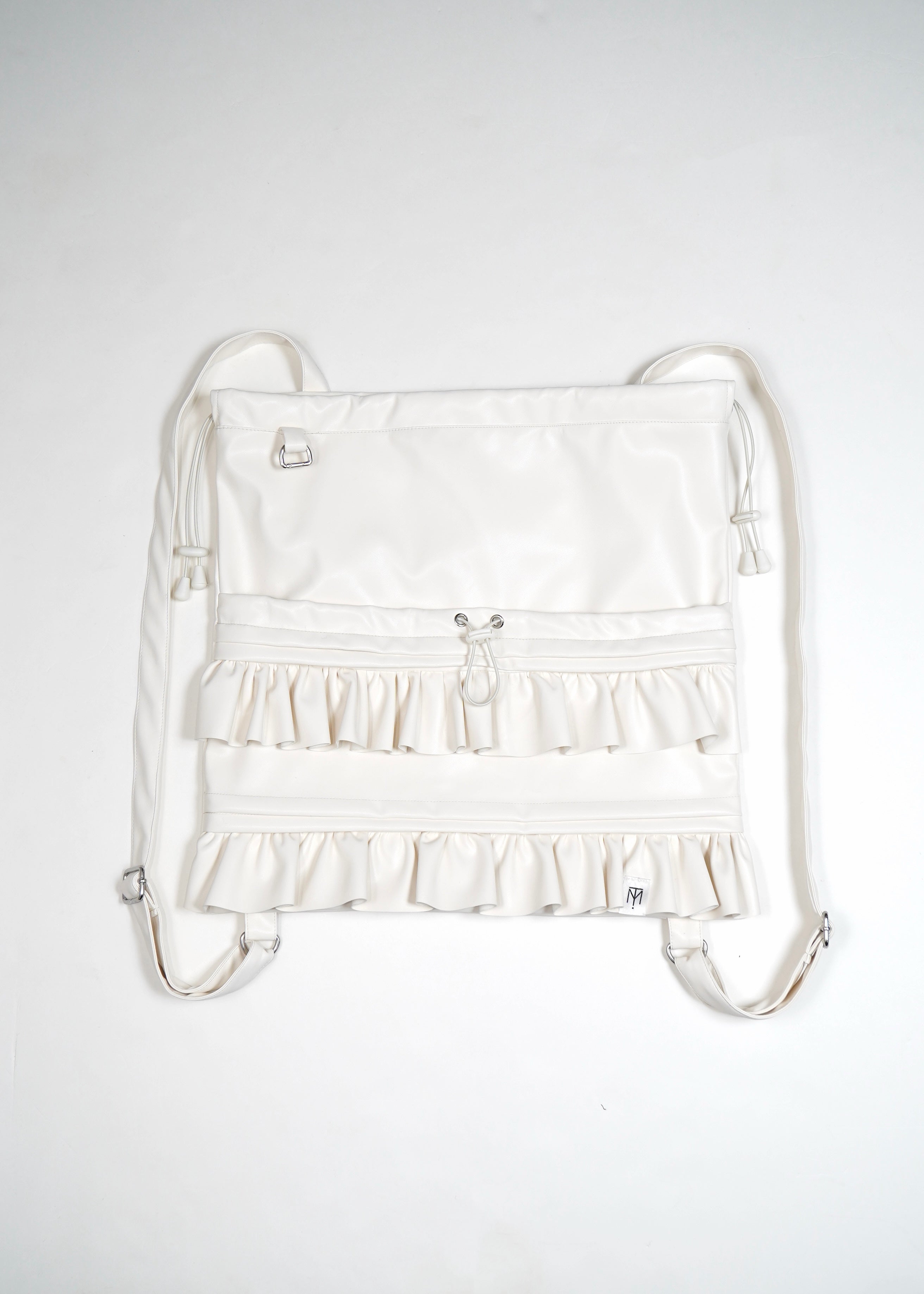 バッグ tie.me dot frill knapsack LIGHT GREY soft vegan leather frill knapsack – Tie.Me
