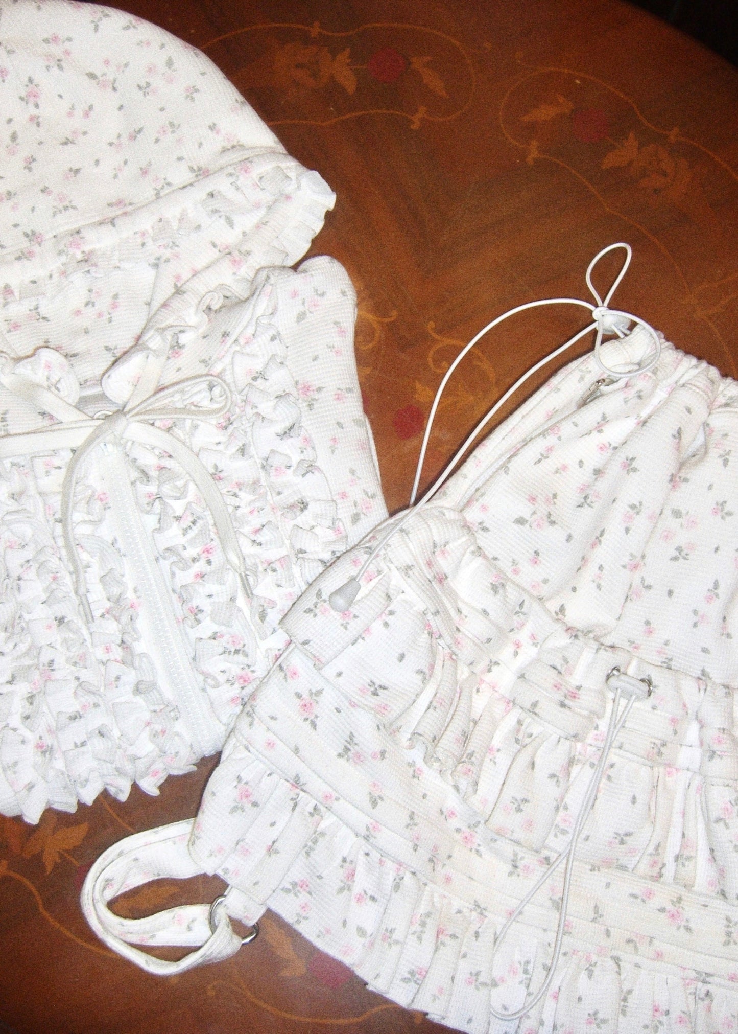 flower waffle frill knapsack