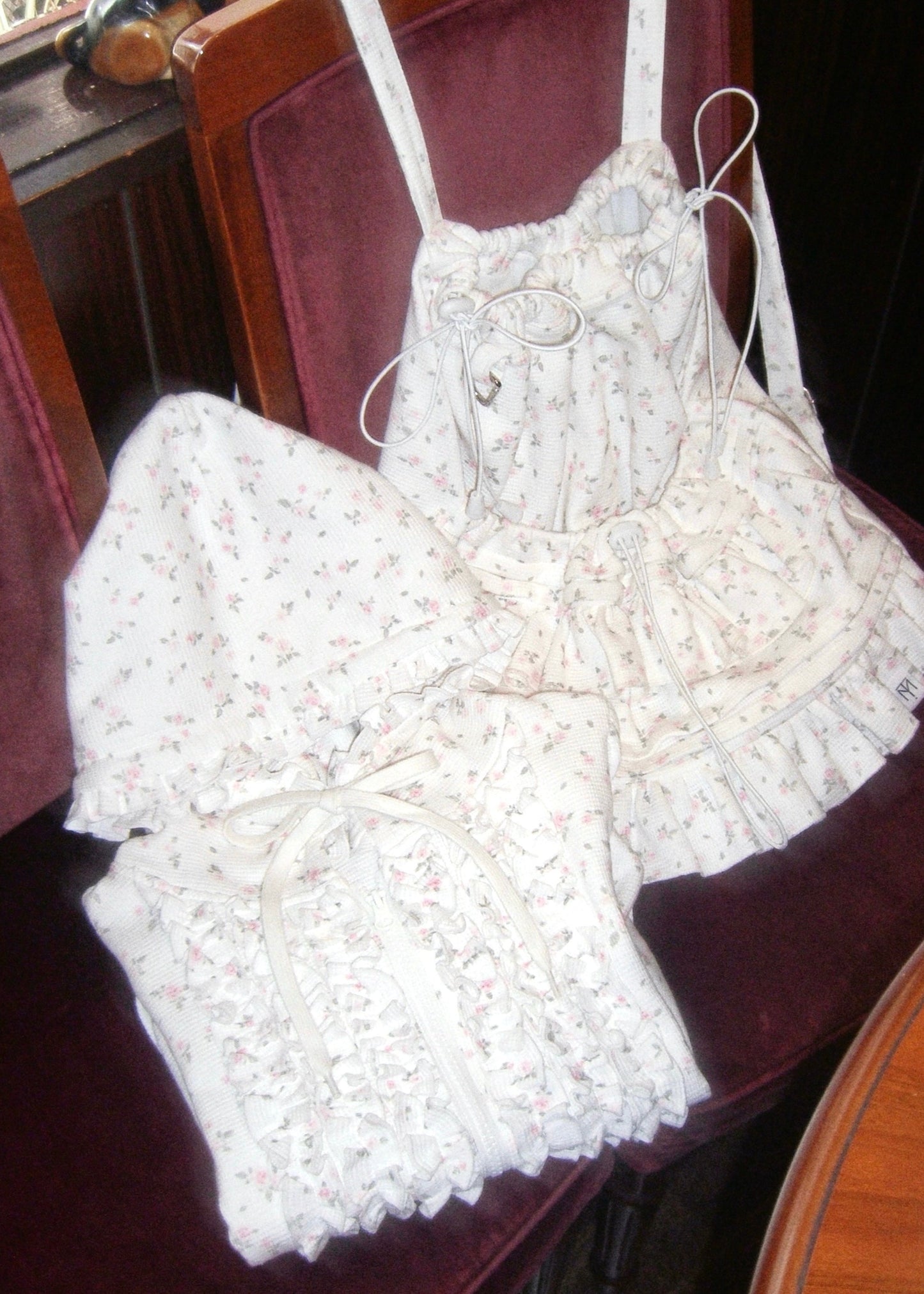 flower waffle frill knapsack