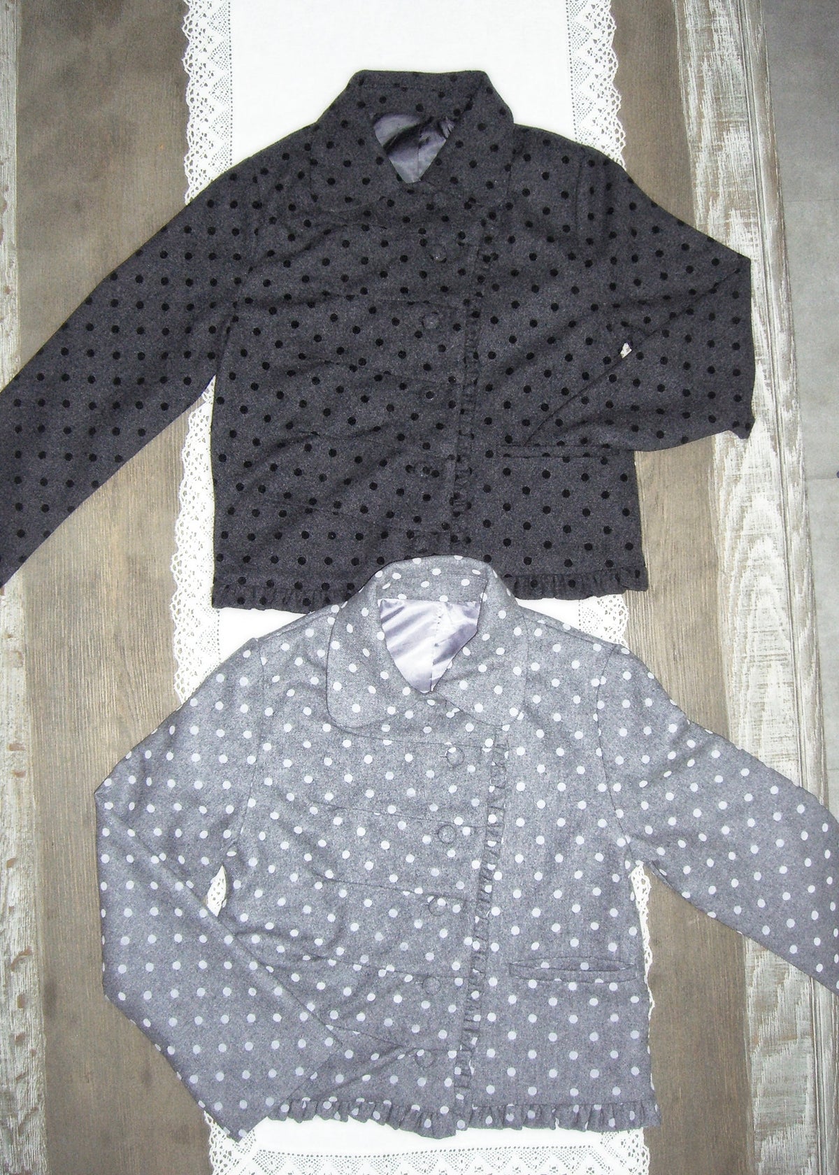 button up wool dot jacket