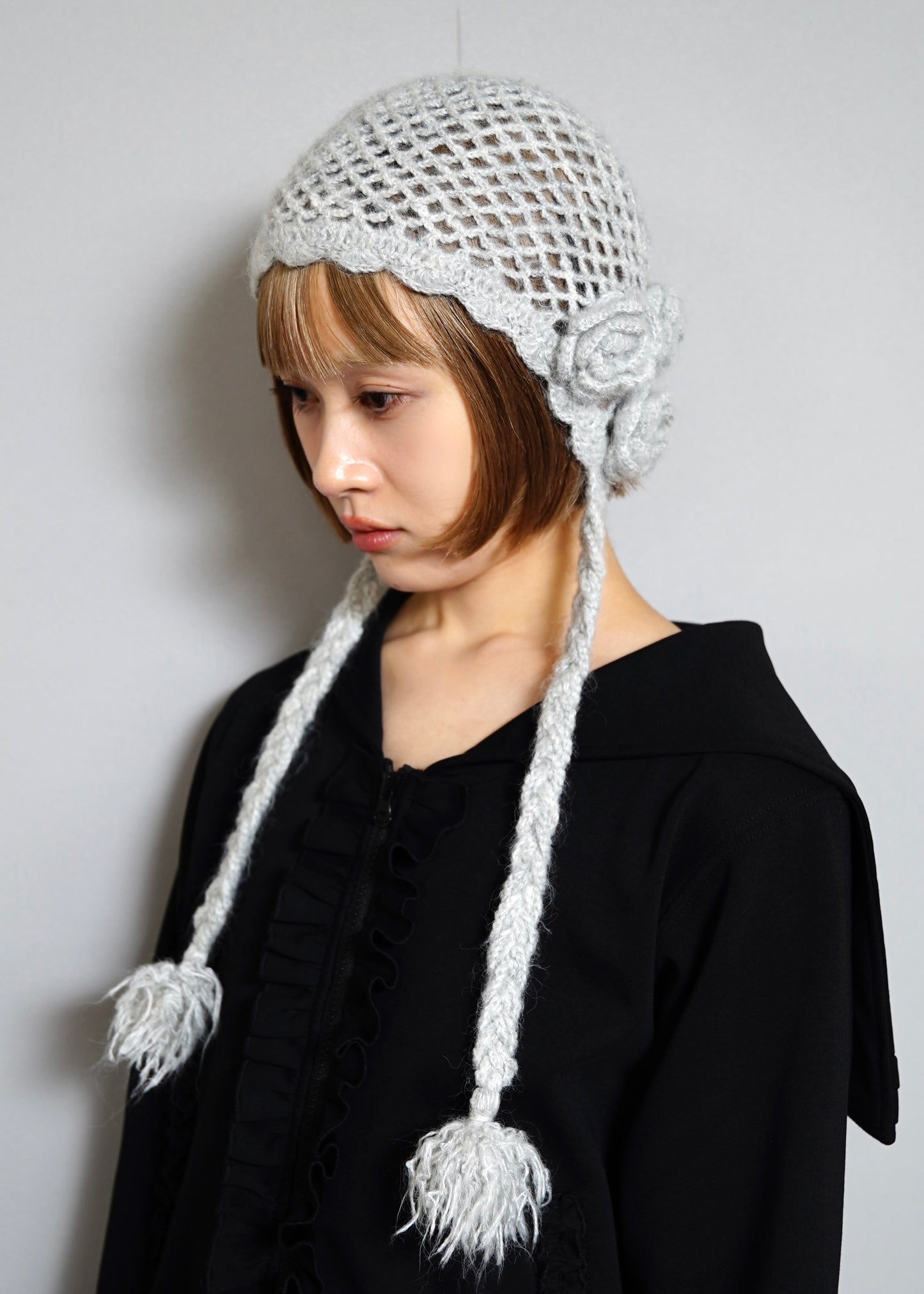 handmade rose beanie