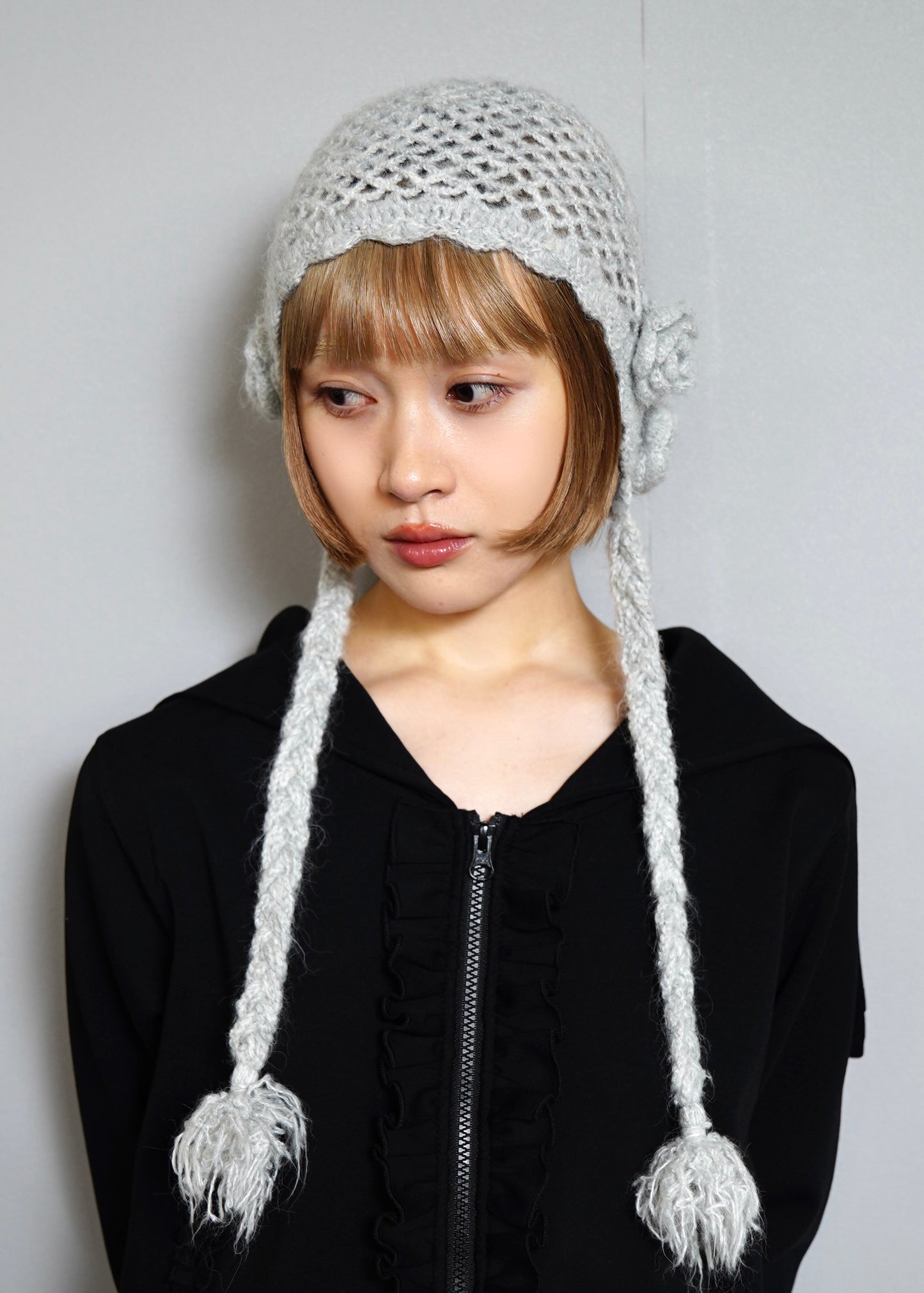 handmade rose beanie