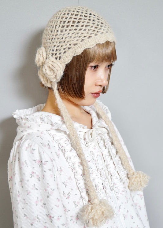 handmade rose beanie