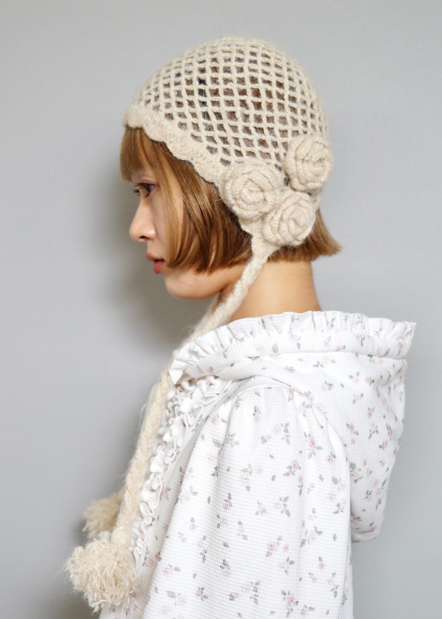 handmade rose beanie