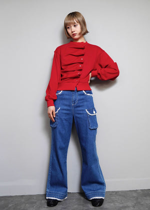 【10月上旬発送】button up sweatshirt 2025-RED