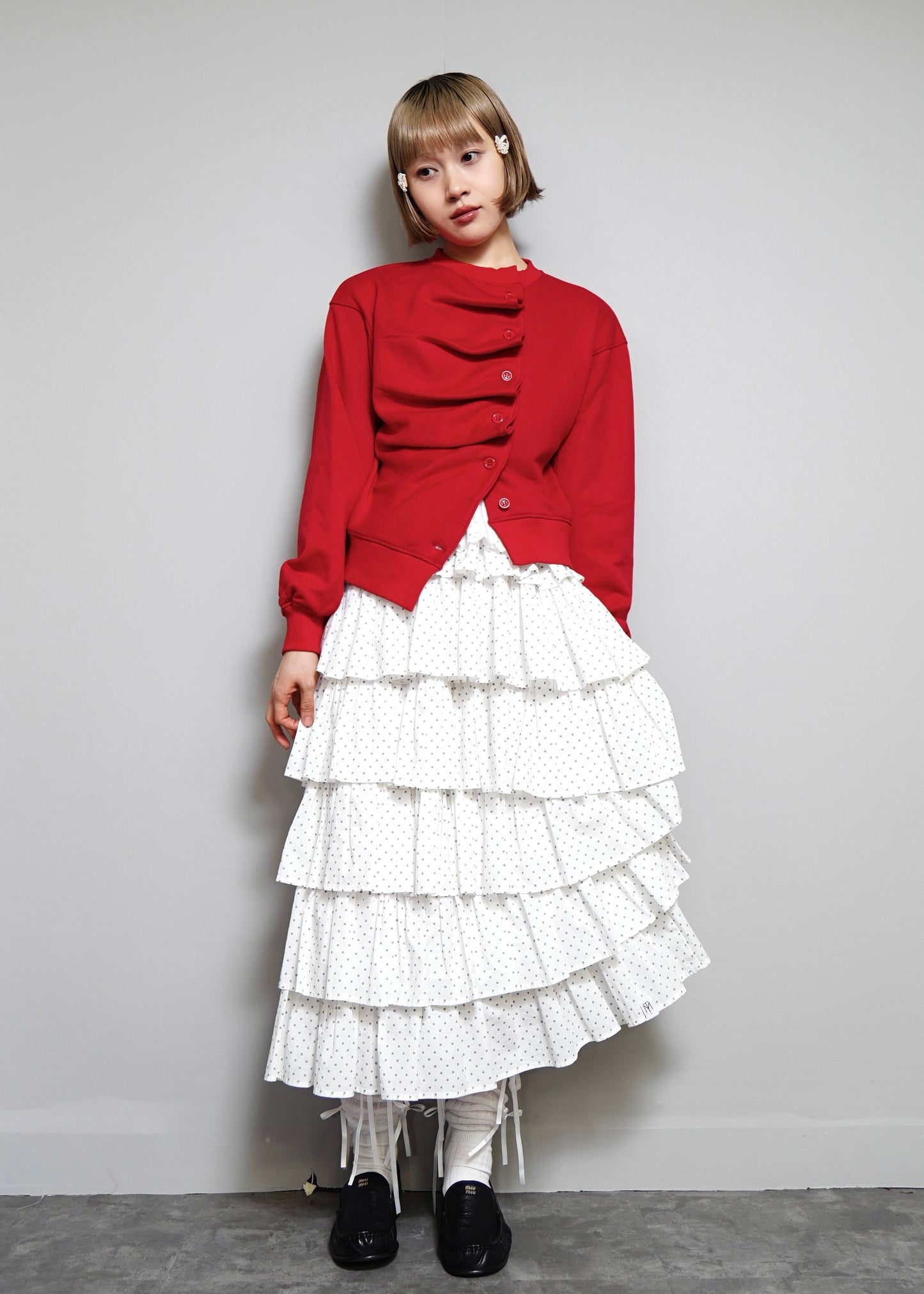 【10月上旬発送】button up sweatshirt 2025-RED