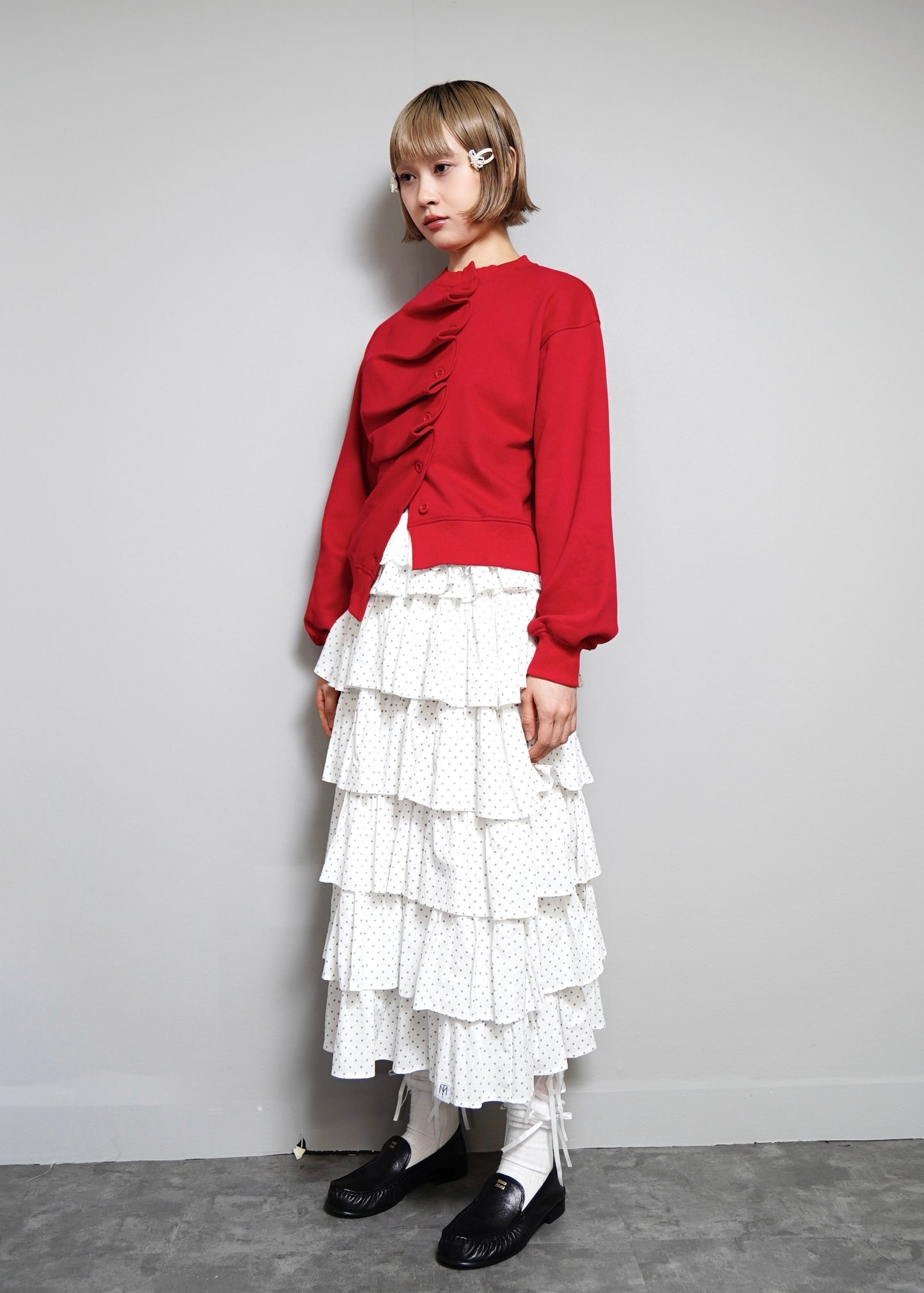 【10月上旬発送】button up sweatshirt 2025-RED