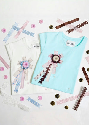 ribbon rosetta button tee
