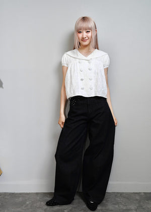 secret dot longline denim