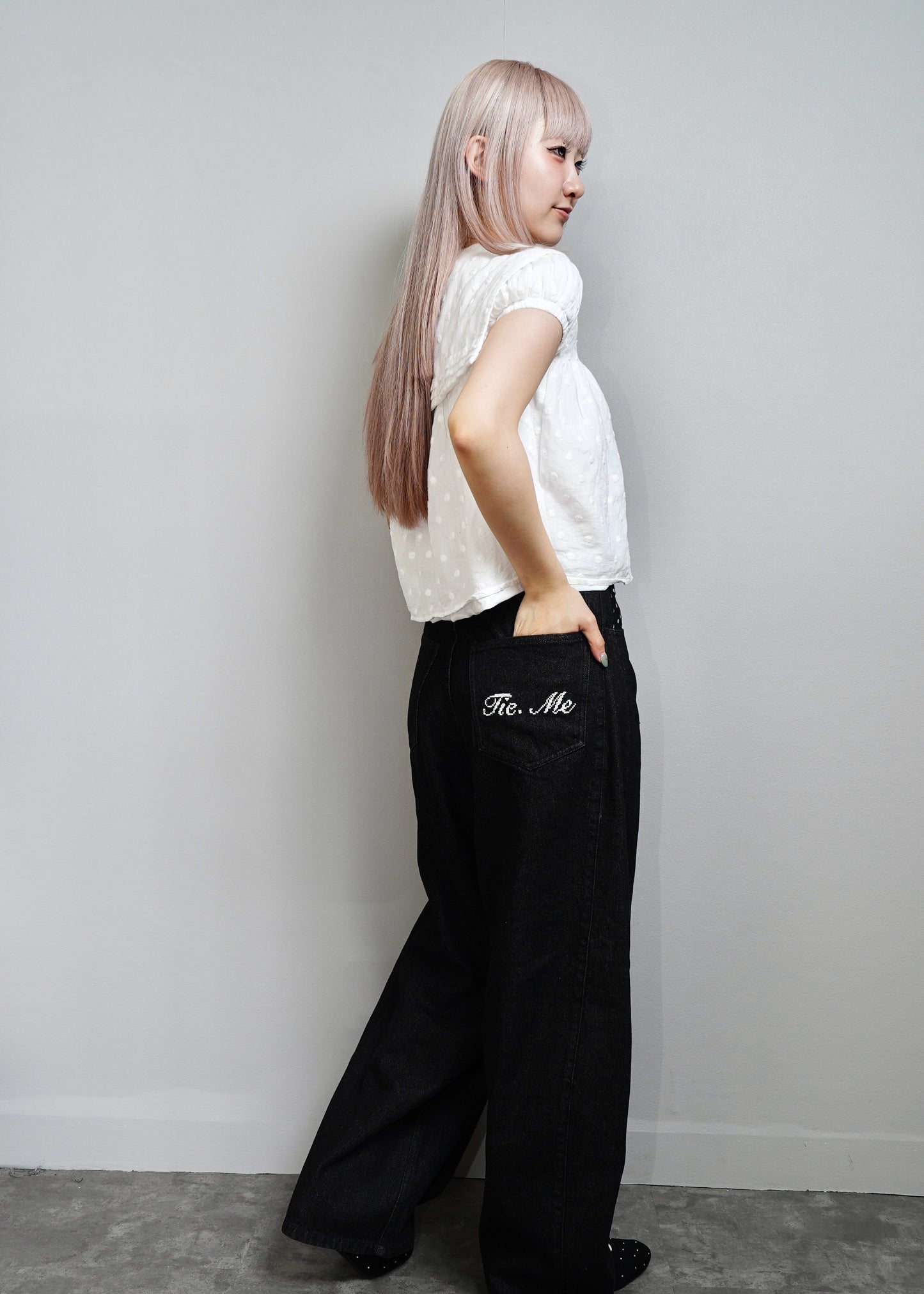 secret dot longline denim