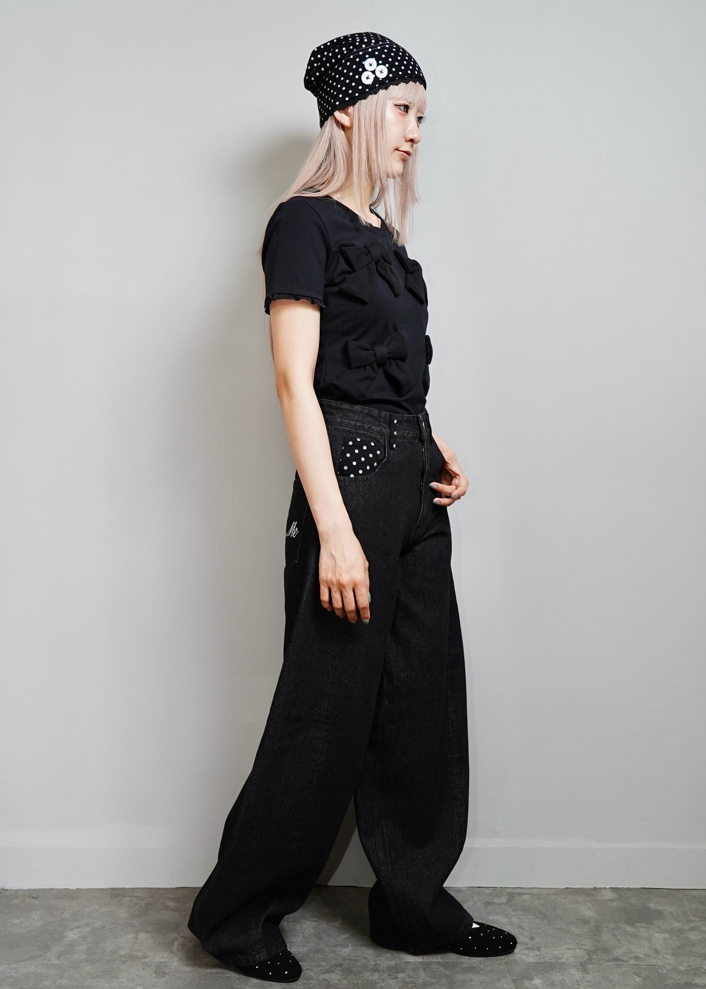 secret dot longline denim