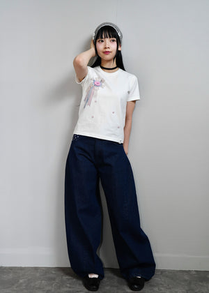 ribbon rosetta button tee