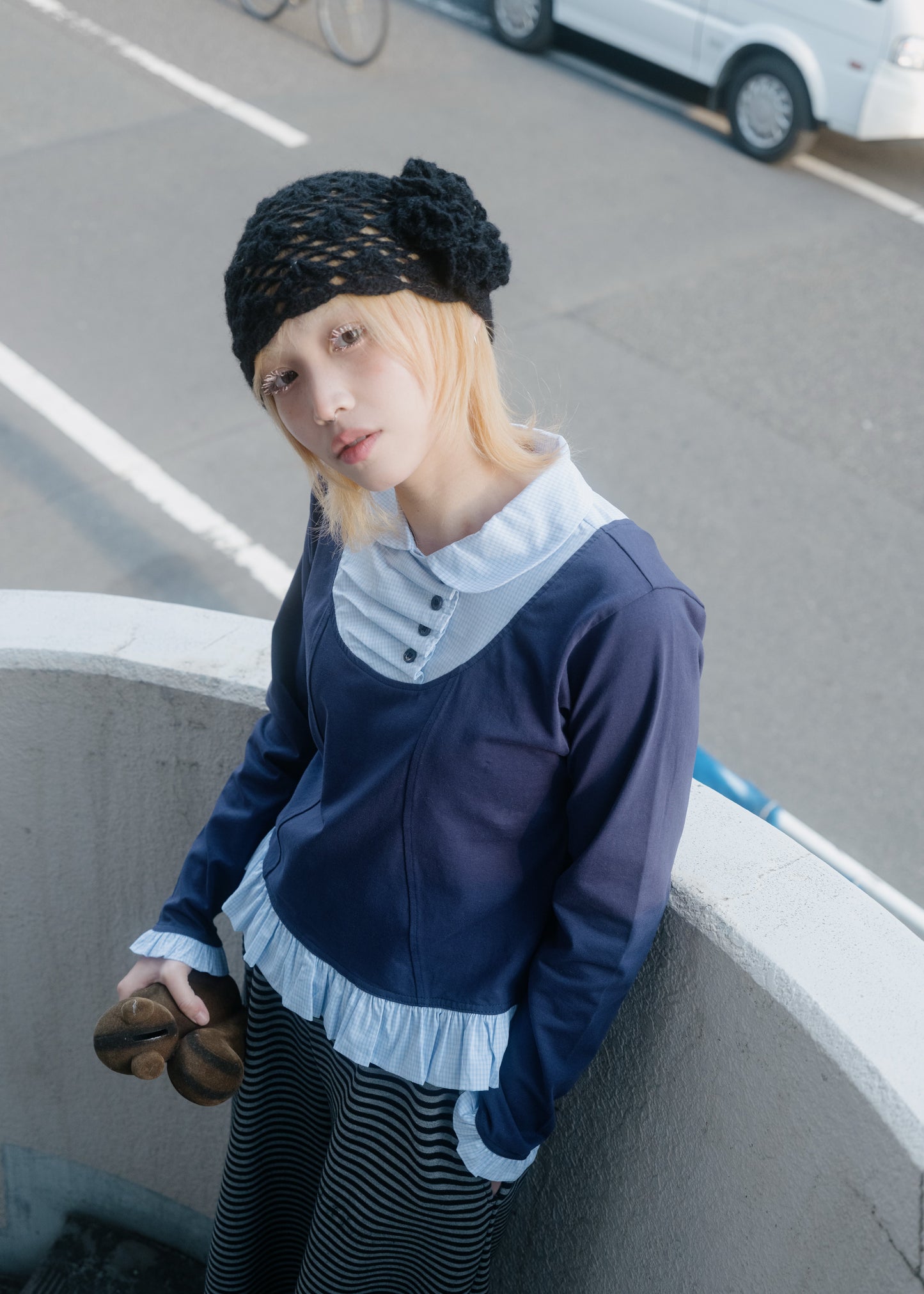 button up shirt layered tee