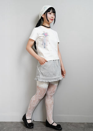 ribbon rosetta button tee