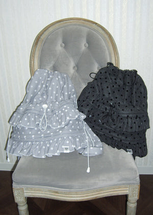velvet dot woolly frill knapsack