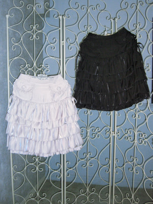 cargo frill shimmer tiered skirt
