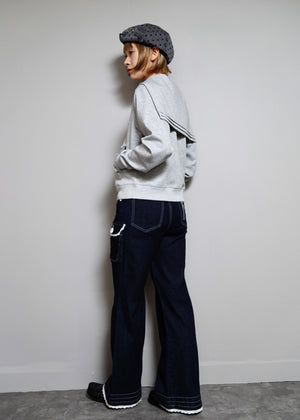 sailor collar frill zip hoodie