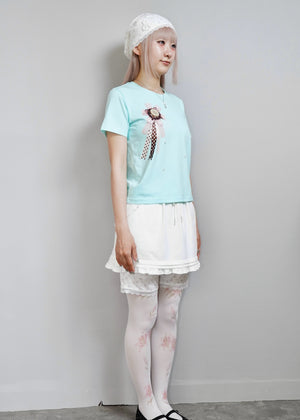 ribbon rosetta button tee