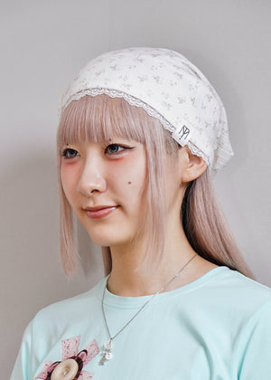 flower button lace beanie