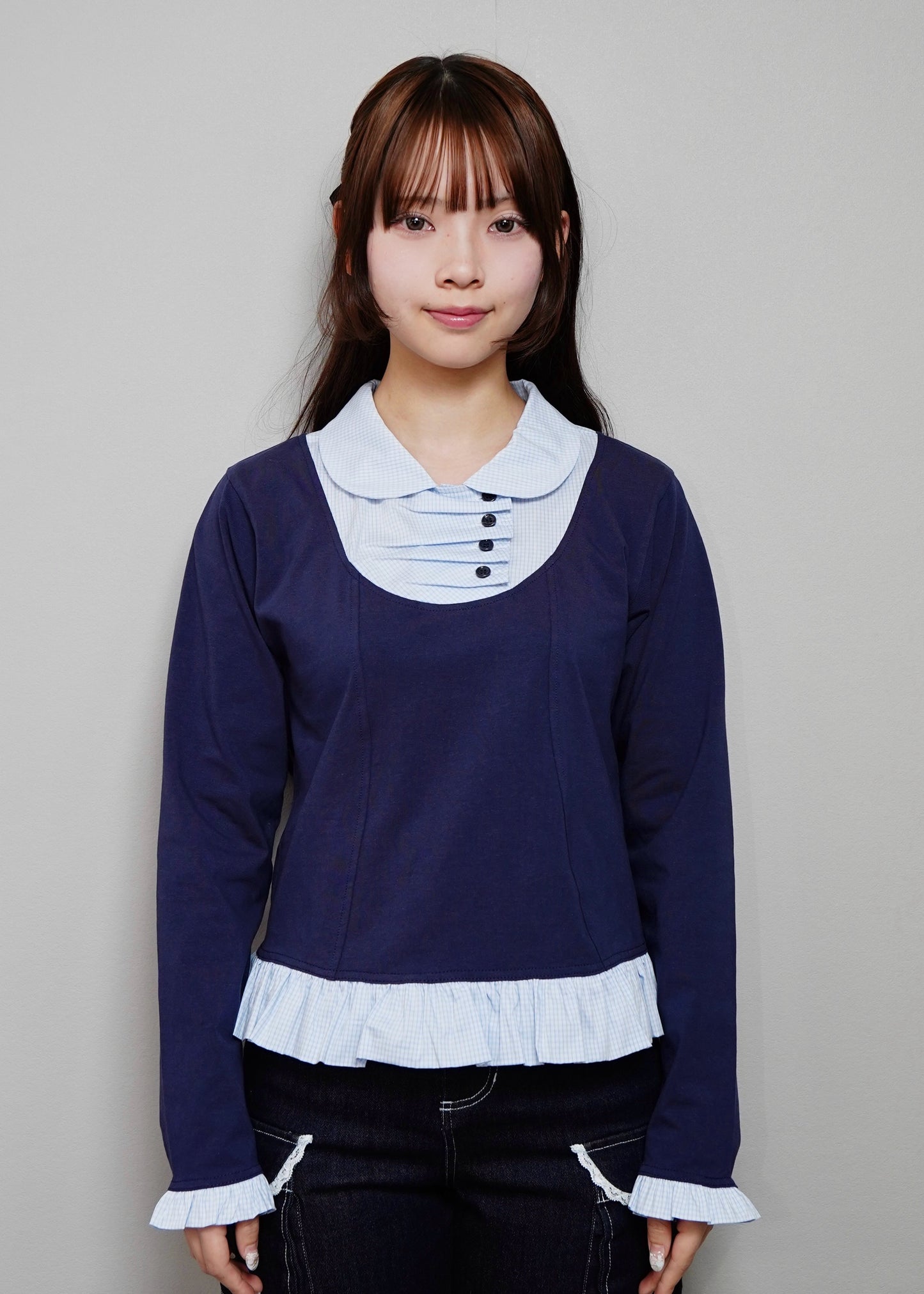 button up shirt layered tee