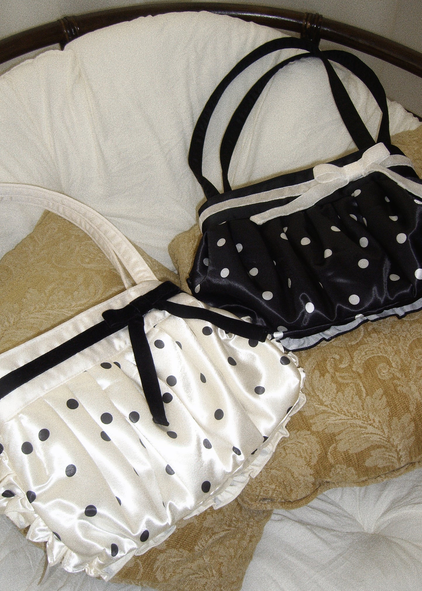 ribbon ruffle satin bag