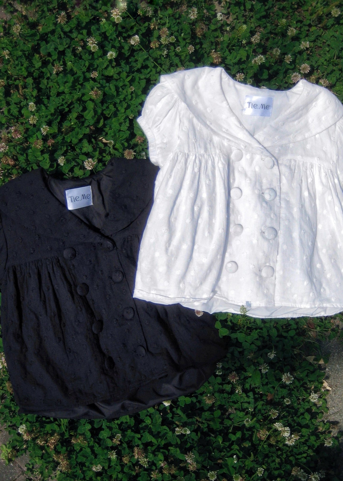 cotton dot stitch sailor blouse