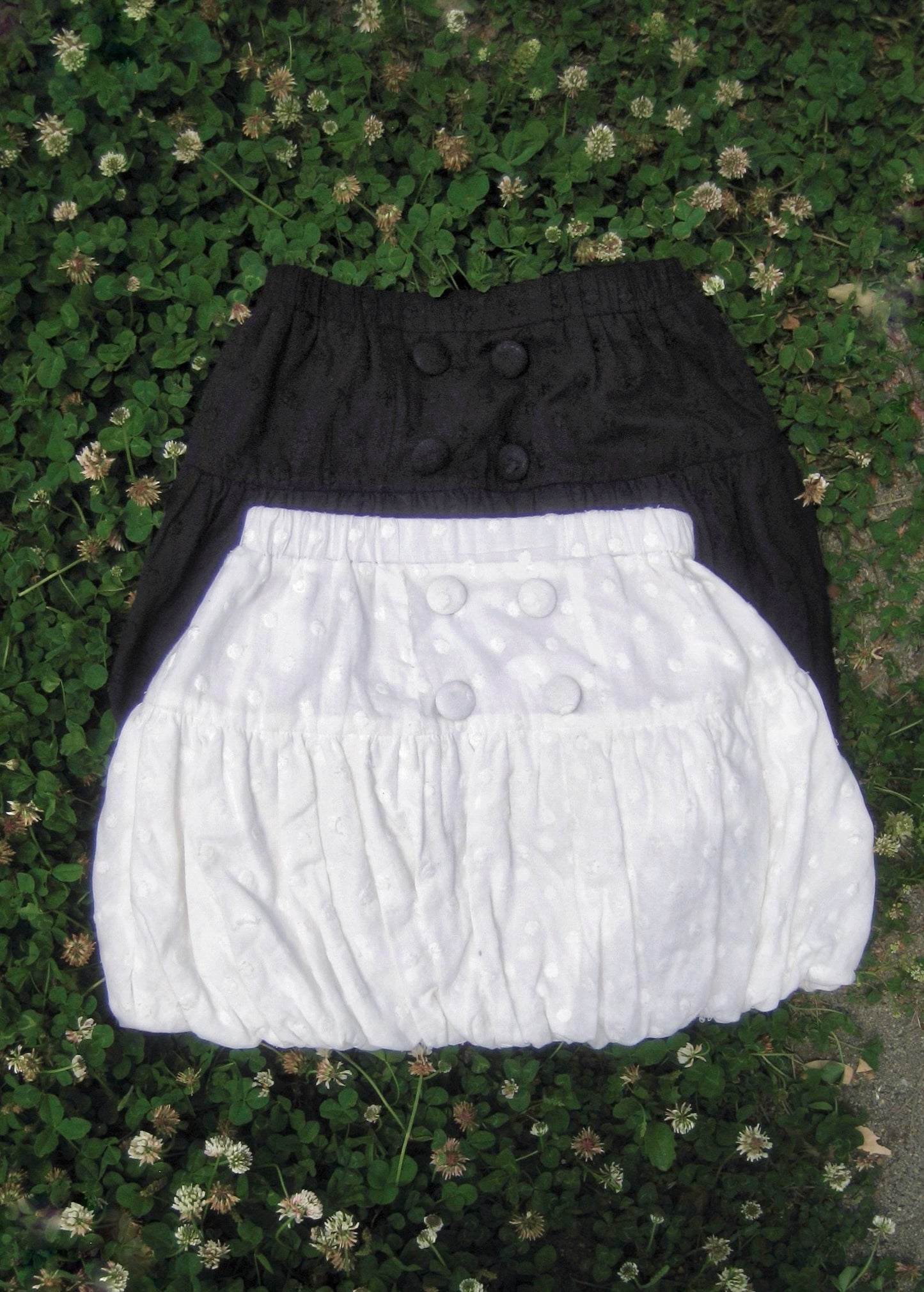 cotton dot stitch balloon skirt