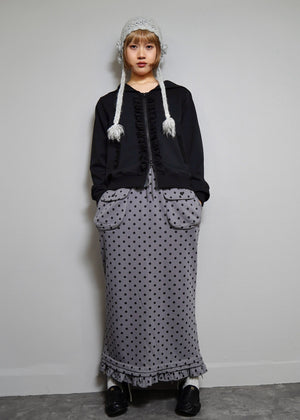 sailor collar frill zip hoodie