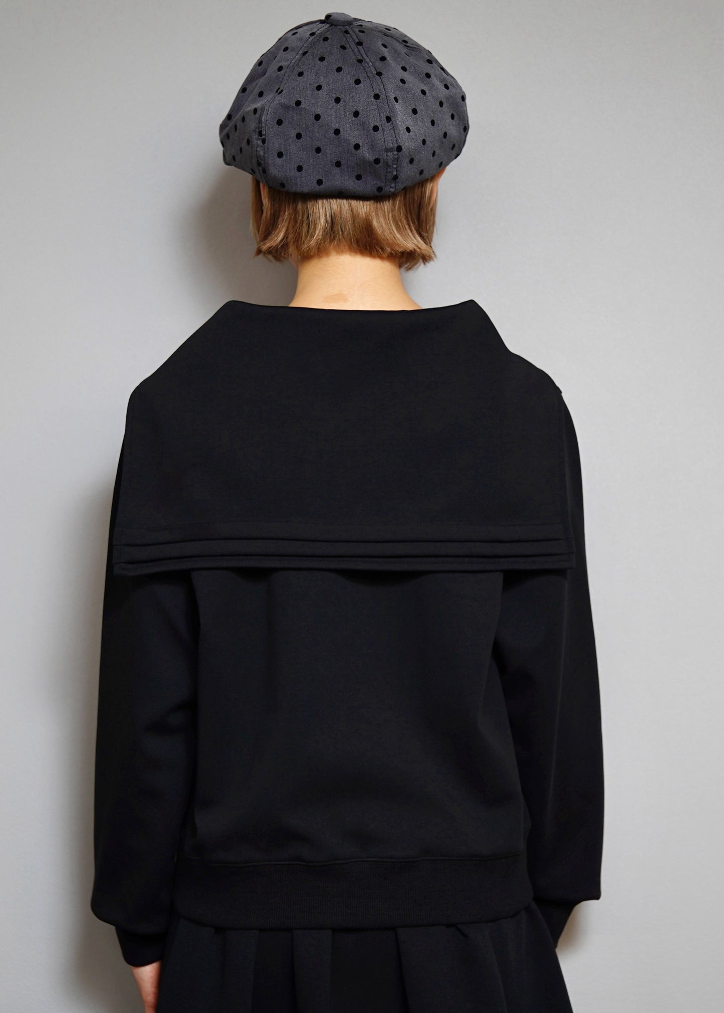 sailor collar frill zip hoodie